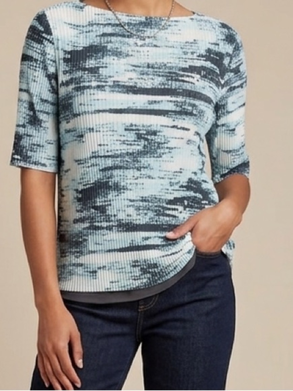 Calvin Klein Plisse Printed Top